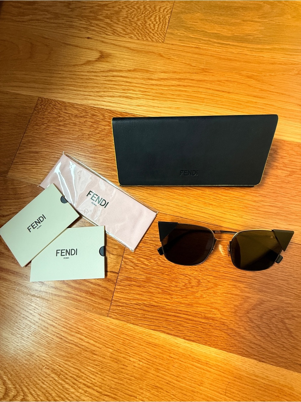Fendi Black Sunglasses Case with Black Lens Sunglasses and Accessories